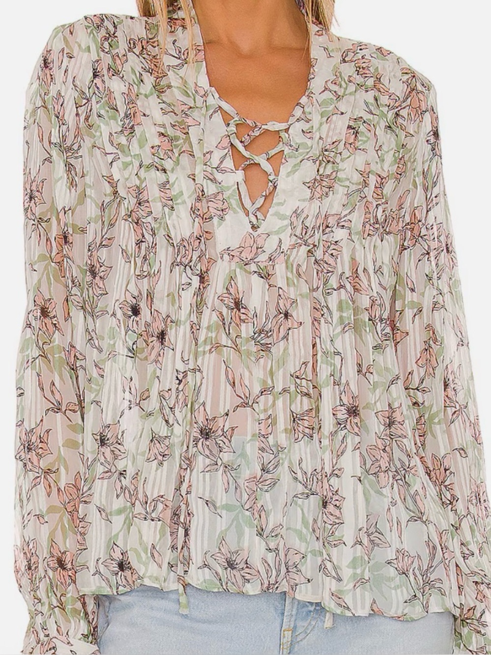 rag & bone Sheer Floral Lattice Top size small